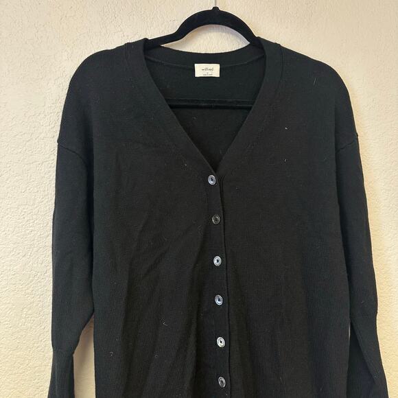 Aritzia Wilfred Utopia Merino Wool Sweater Midi Dress Black Size Small - Picture 8 of 12